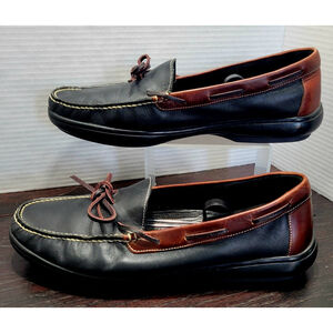 Cole Haan Men's Black and Brown Boat Shoes Preppy Classic Mens Size 13